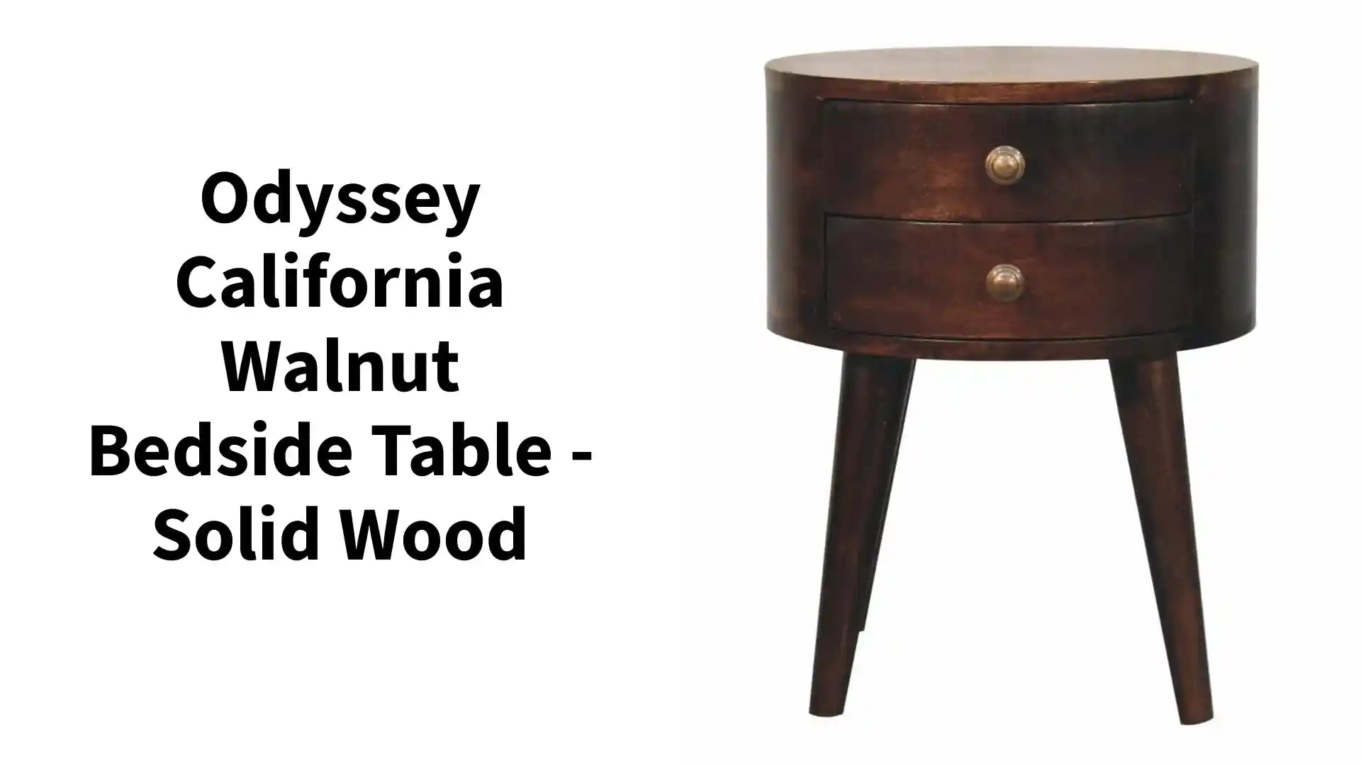 Odyssey California Walnut Bedside Table - Solid Wood by@Outfy