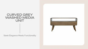 Curved Grey Washed Media Unit by@Outfy