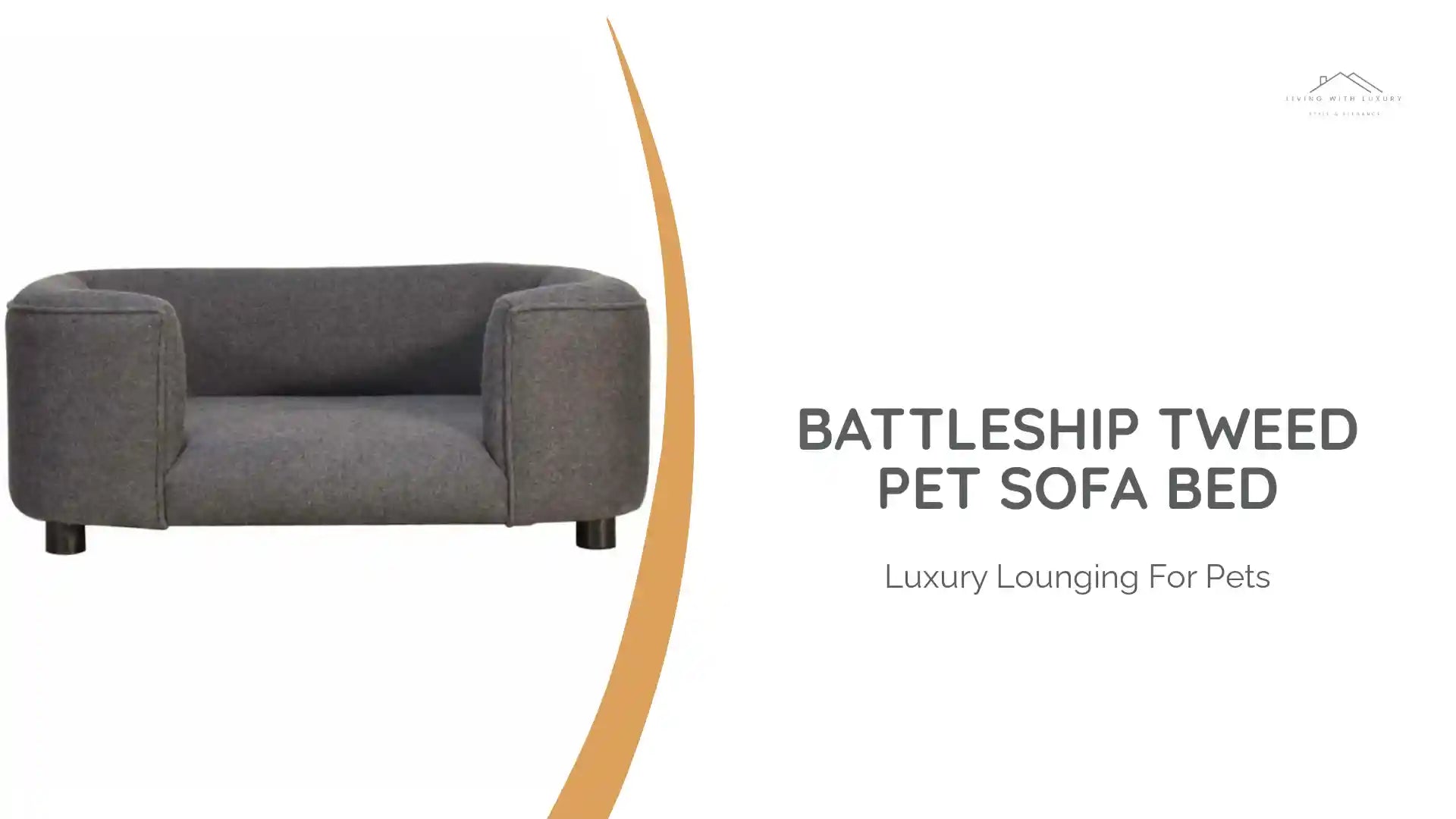 Battleship Tweed Pet Sofa Bed by@Outfy
