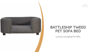Battleship Tweed Pet Sofa Bed by@Outfy