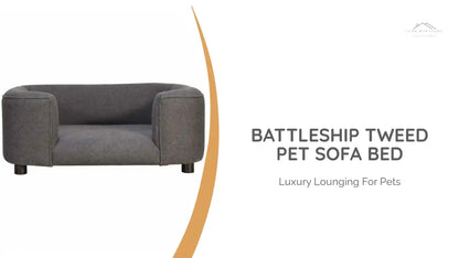 Battleship Tweed Pet Sofa Bed by@Outfy