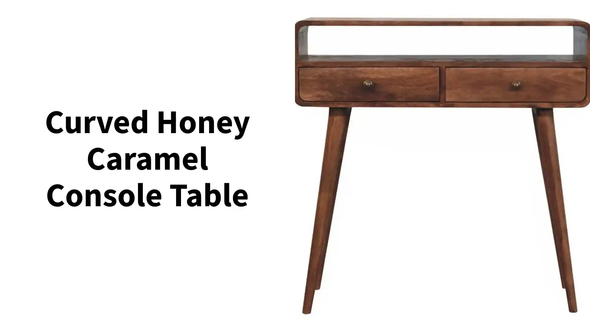Curved Honey Caramel Console Table by@Outfy