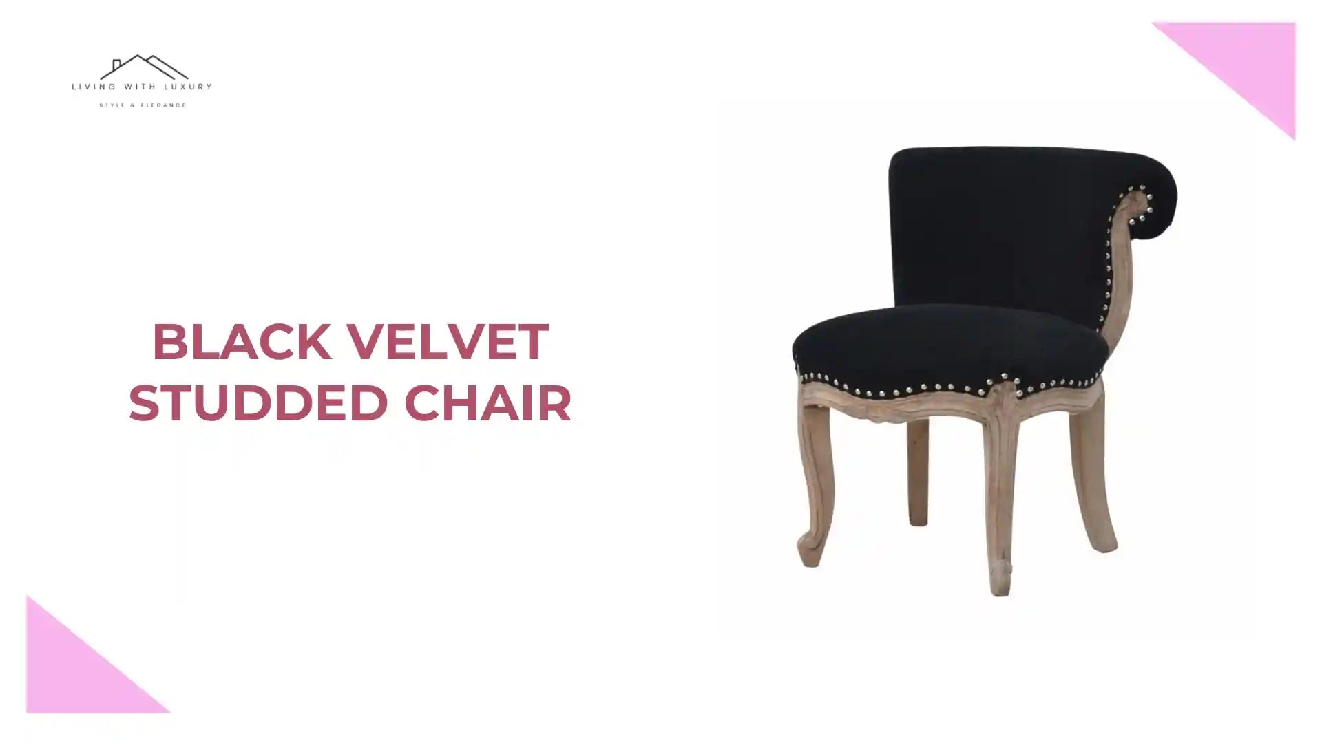 Black Velvet Studded Chair by@Outfy