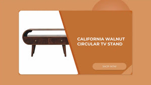 California Walnut Circular TV Stand by@Outfy