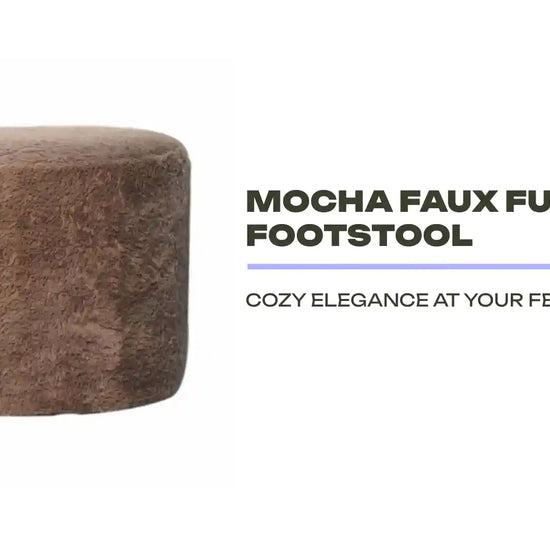 Mocha Faux Fur Round Footstool by@Outfy