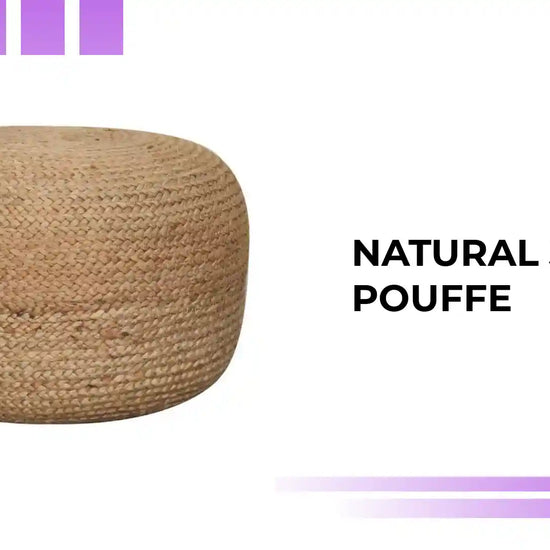 Natural Jute Pouffe by@Outfy