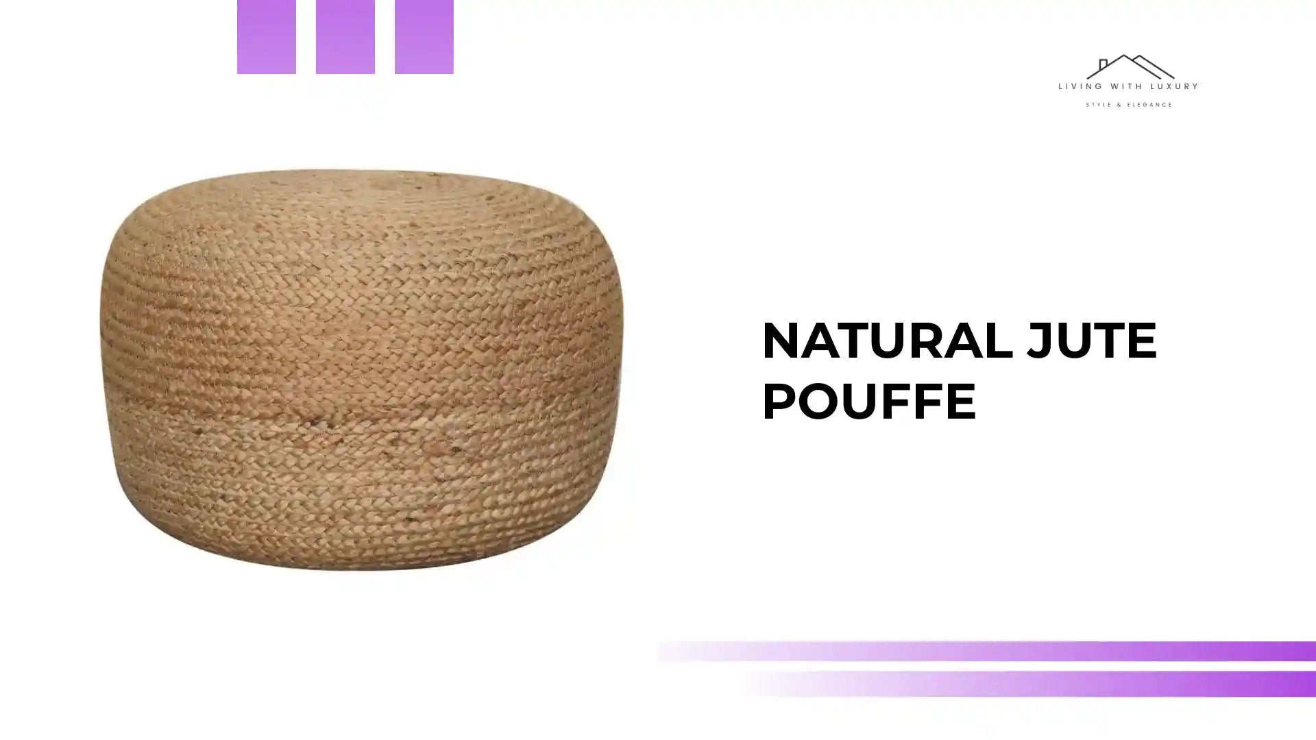 Natural Jute Pouffe by@Outfy