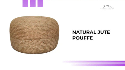 Natural Jute Pouffe by@Outfy