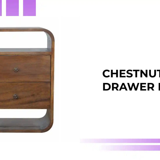 Chestnut Curve 2 Drawer Bedside by@Outfy