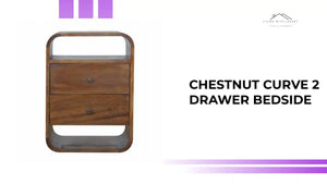 Chestnut Curve 2 Drawer Bedside by@Outfy