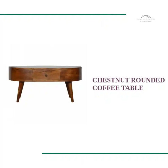 Chestnut Rounded Coffee Table by@Outfy