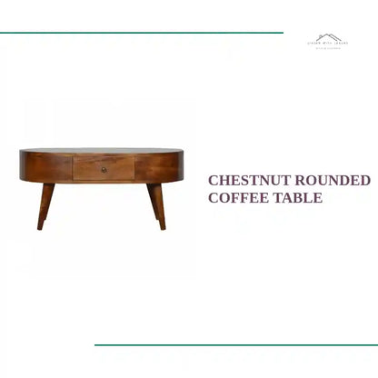 Chestnut Rounded Coffee Table by@Outfy