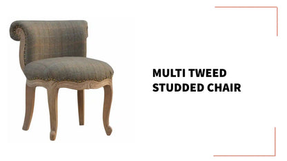 Multi Tweed Studded Chair by@Outfy
