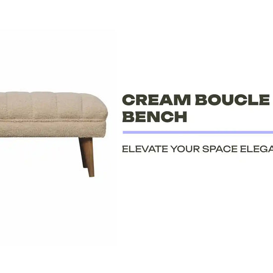 Cream Boucle Puffer Bench by@Outfy
