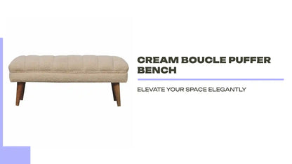 Cream Boucle Puffer Bench by@Outfy
