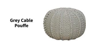 Grey Cable Pouffe by@Outfy
