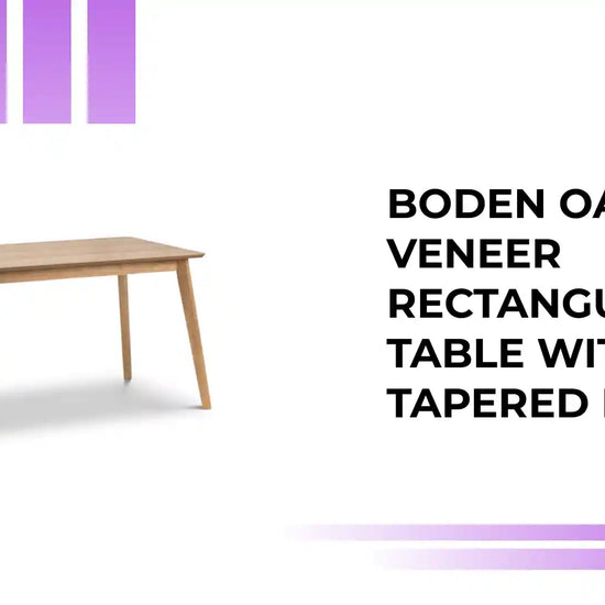 Boden Oak Veneer Rectangular Table With Tapered Legs by@Outfy