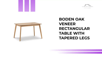 Boden Oak Veneer Rectangular Table With Tapered Legs by@Outfy