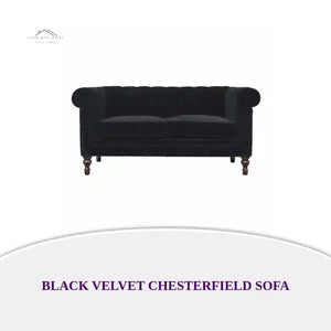 Black Velvet Chesterfield Sofa by@Outfy