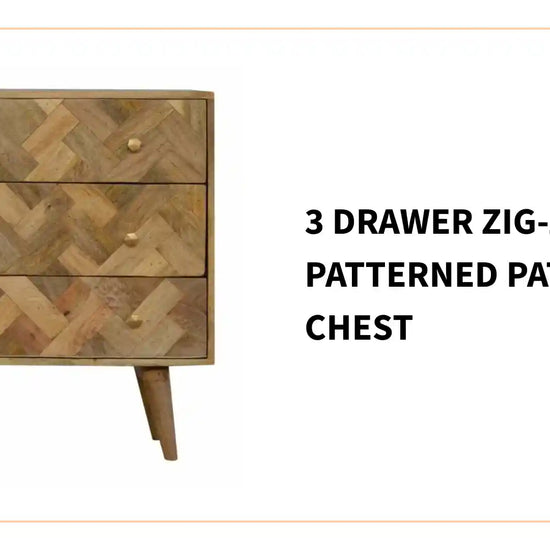 3 Drawer Zig-Zag Patterned Patchwork Chest by@Outfy