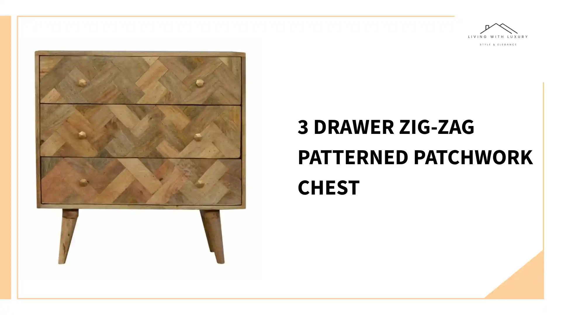3 Drawer Zig-Zag Patterned Patchwork Chest by@Outfy