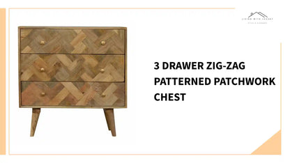 3 Drawer Zig-Zag Patterned Patchwork Chest by@Outfy