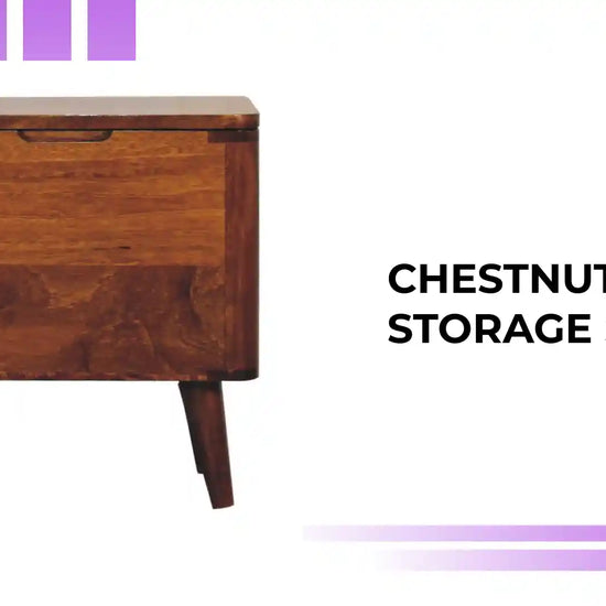 Chestnut Lid-up Storage Stool by@Outfy