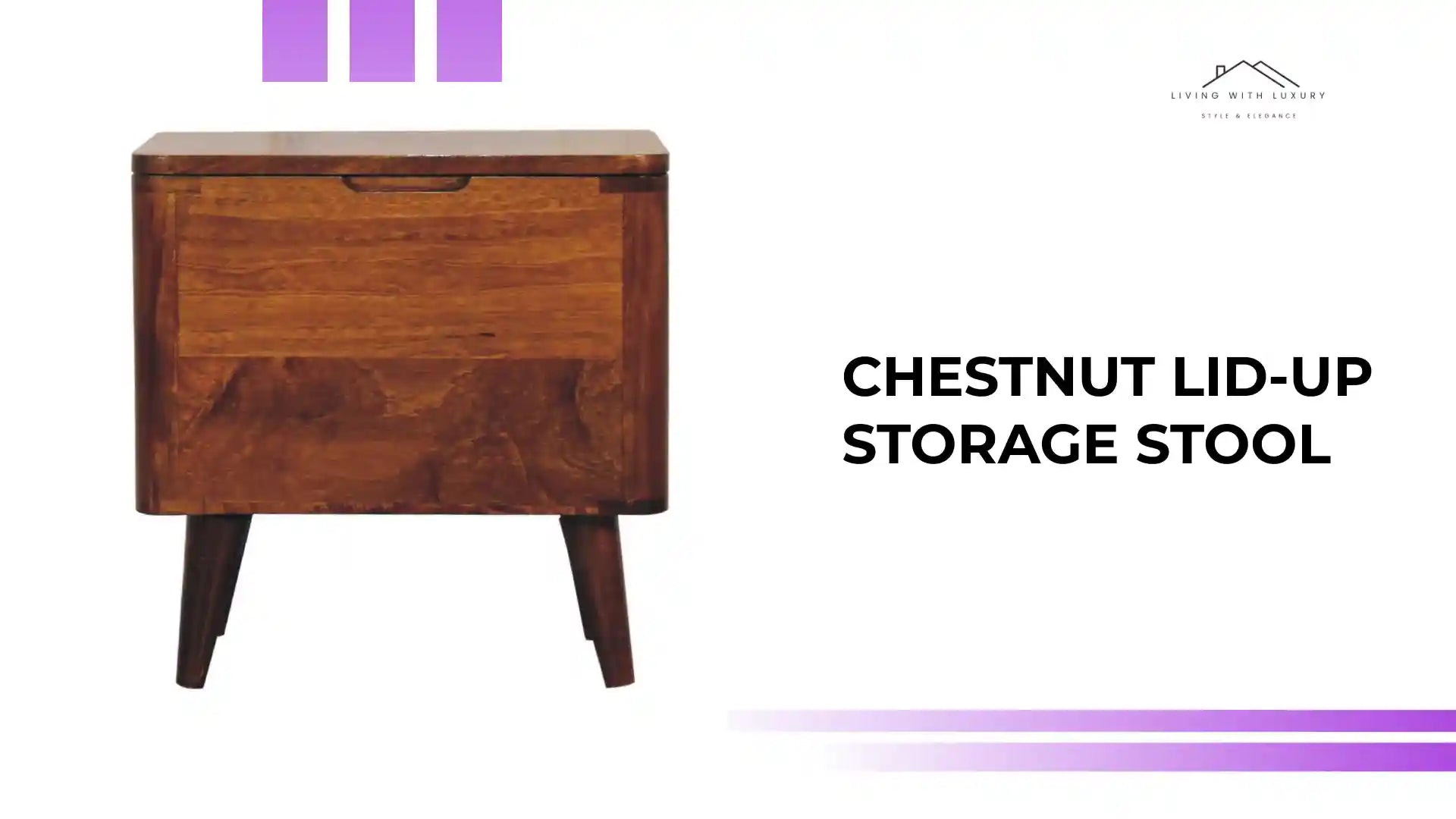 Chestnut Lid-up Storage Stool by@Outfy
