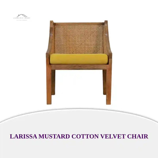 Larissa Mustard Cotton Velvet Chair by@Outfy