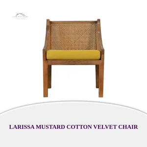 Larissa Mustard Cotton Velvet Chair by@Outfy