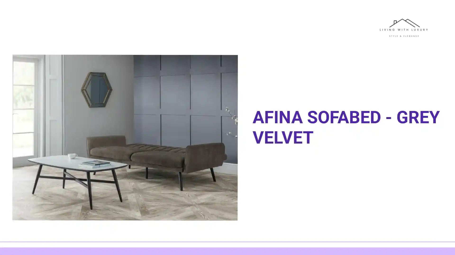 Afina Sofabed - Grey Velvet by@Outfy