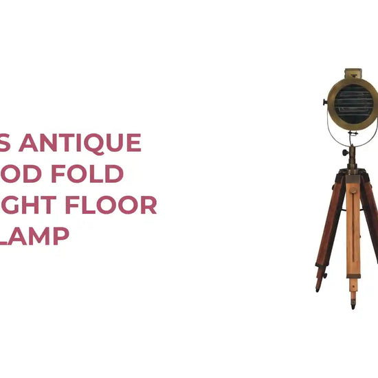 Brass Antique Tripod Fold Spotlight Floor Lamp by@Outfy