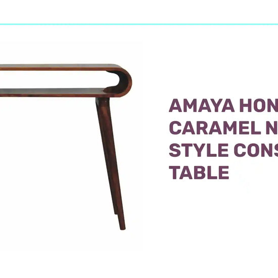 Amaya Honey Caramel Nordic Style Console Table by@Outfy