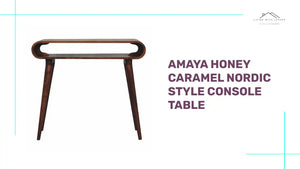 Amaya Honey Caramel Nordic Style Console Table by@Outfy
