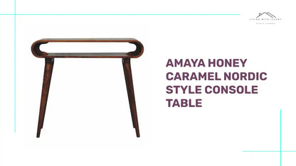 Amaya Honey Caramel Nordic Style Console Table by@Outfy