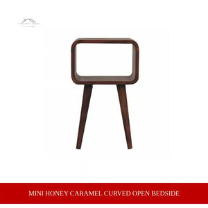Mini Honey Caramel Curved Open Bedside by@Outfy