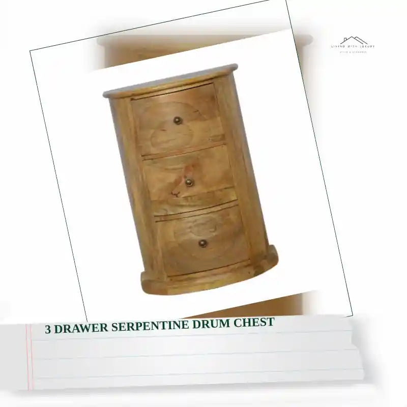 3 Drawer Serpentine Drum Chest by@Outfy