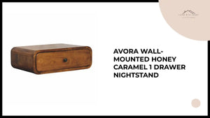Avora Wall-Mounted Honey Caramel 1 Drawer Nightstand by@Outfy