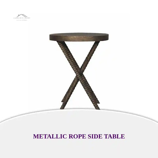 Metallic Rope Side Table by@Outfy