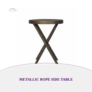 Metallic Rope Side Table by@Outfy