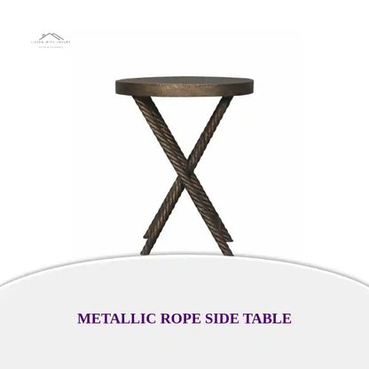 Metallic Rope Side Table by@Outfy