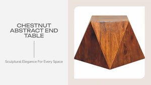 Chestnut Abstract End Table by@Outfy