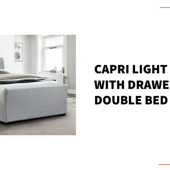 Capri Light Grey with Drawers Double Bed by@Outfy