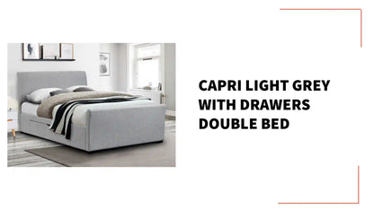 Capri Light Grey with Drawers Double Bed by@Outfy