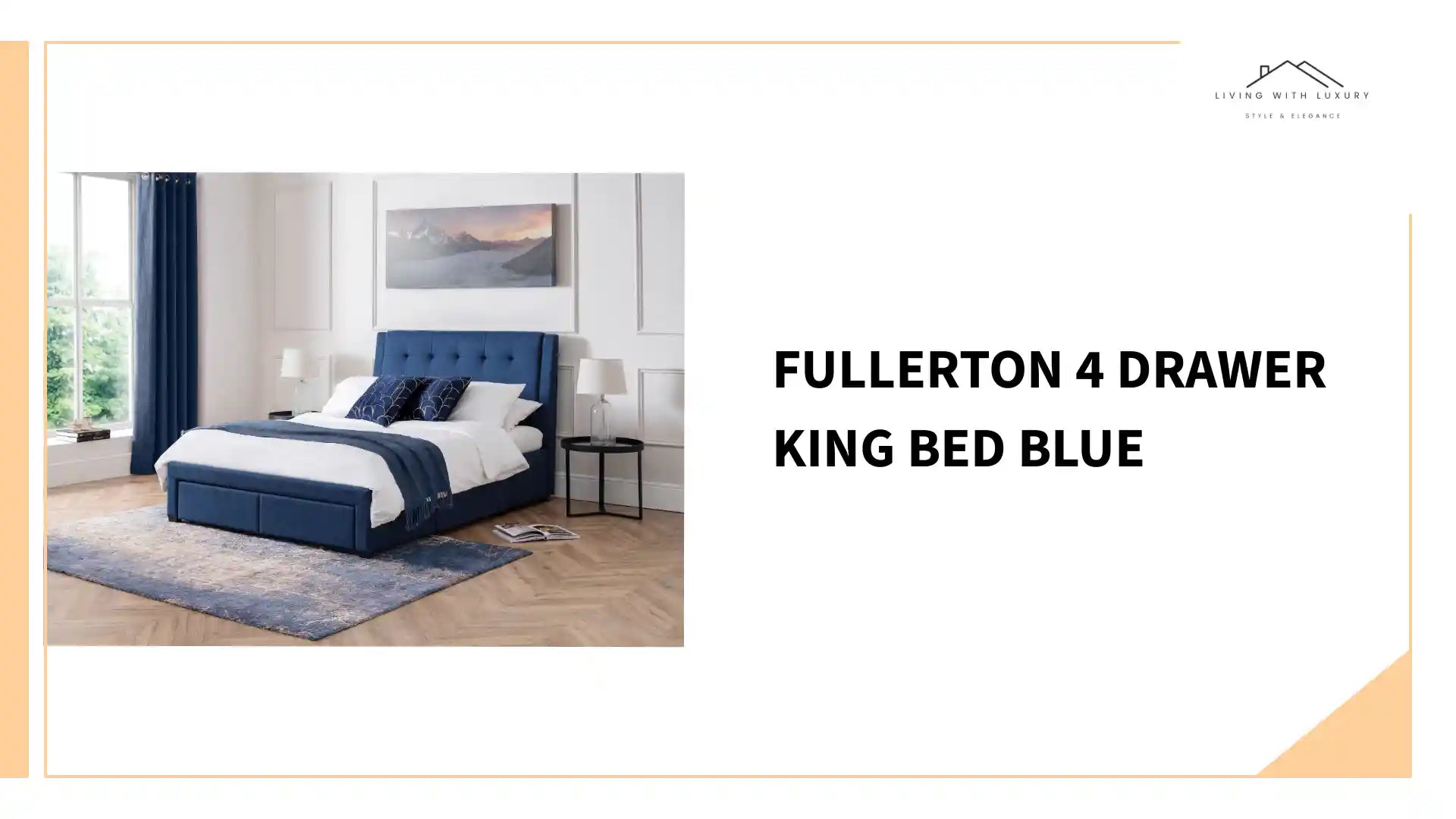 Fullerton 4 Drawer King Bed Blue by@Outfy