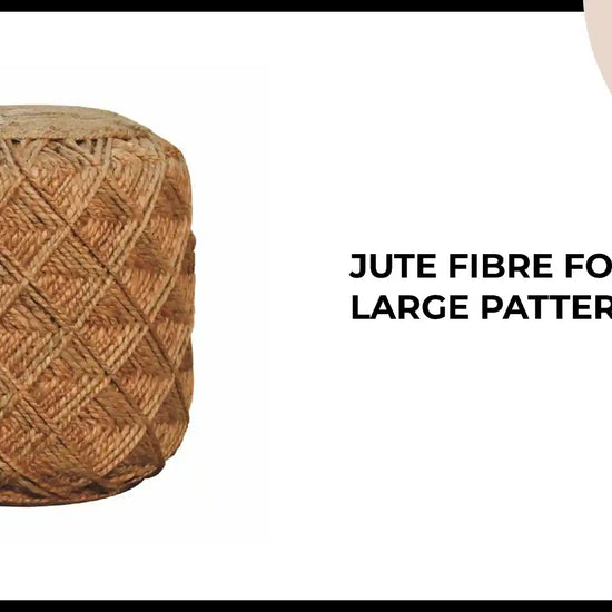 Jute Fibre Footstool Large Pattern by@Outfy