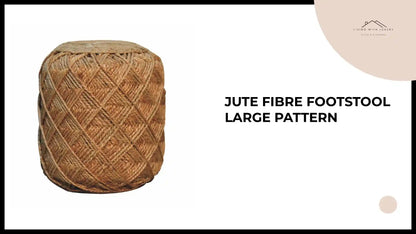 Jute Fibre Footstool Large Pattern by@Outfy