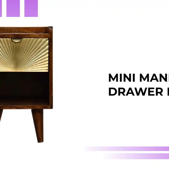 Mini Manila Gold 1 Drawer Bedside by@Outfy