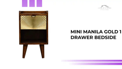 Mini Manila Gold 1 Drawer Bedside by@Outfy
