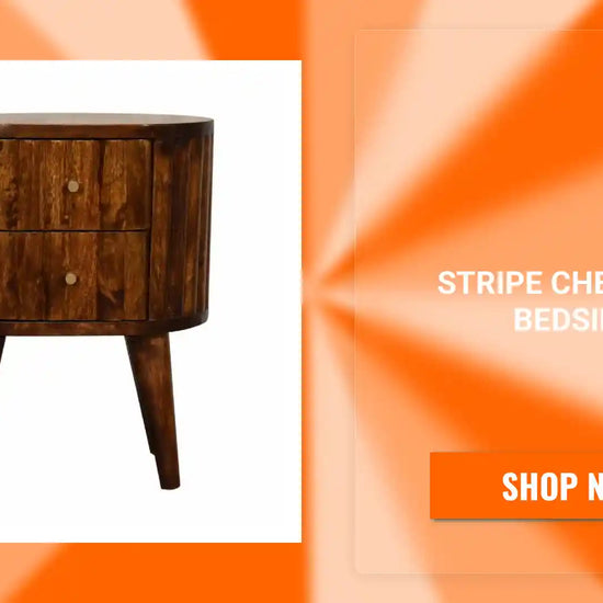 Stripe Chestnut Bedside by@Outfy